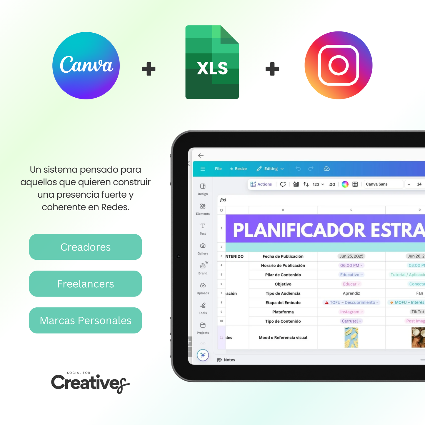 Planificador de Contenido | 100% editable en Canva