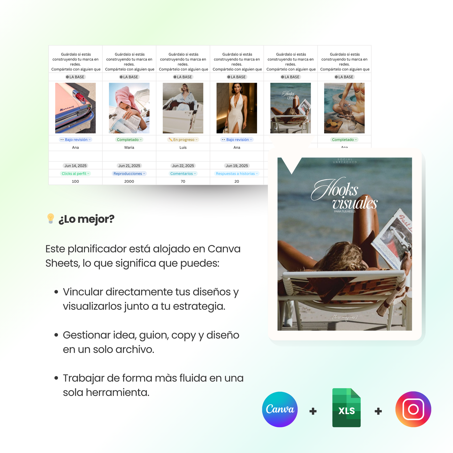 Planificador de Contenido | 100% editable en Canva